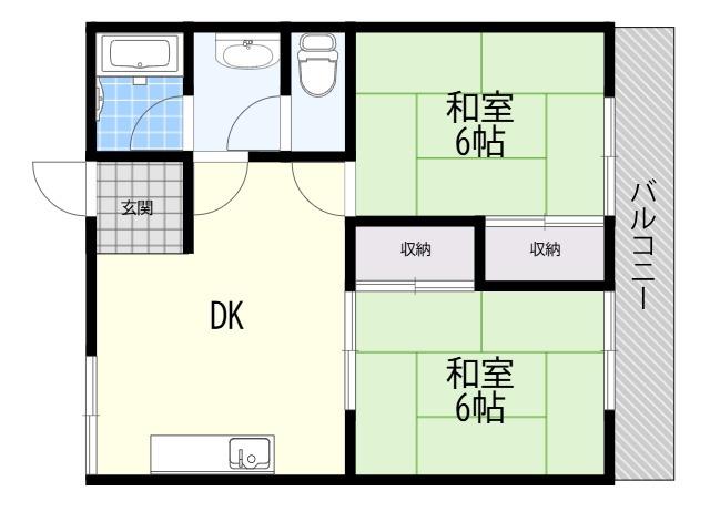 小篠マンション(2DK/2階)の間取り写真