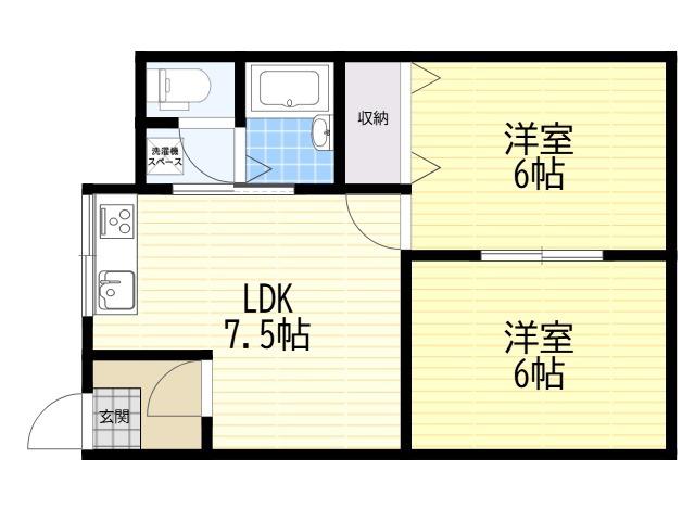 レオハイム春日山(2LDK/4階)の間取り写真
