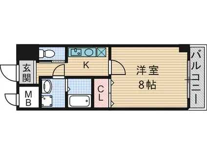 フローラ大垣内(1K/2階)の間取り写真