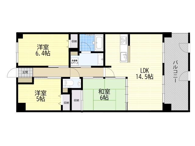 ライオンズマンション枚方ガーデンヒルズ(3LDK/5階)の間取り写真
