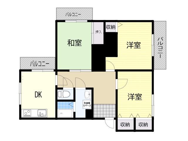 フリーディオ茄子作(3DK/3階)の間取り写真