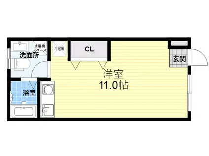 めぞん・ど・すてら(ワンルーム/2階)の間取り写真