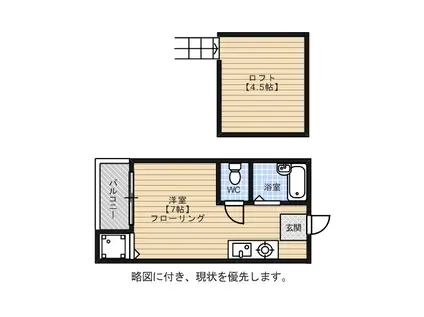 オアシス美野島(ワンルーム/2階)の間取り写真