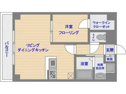 KDXレジデンス天神東2(1LDK/6階)の間取り写真