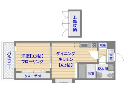 ダヴリューズプロジェクト博多駅南ナンバー54(1DK/11階)の間取り写真