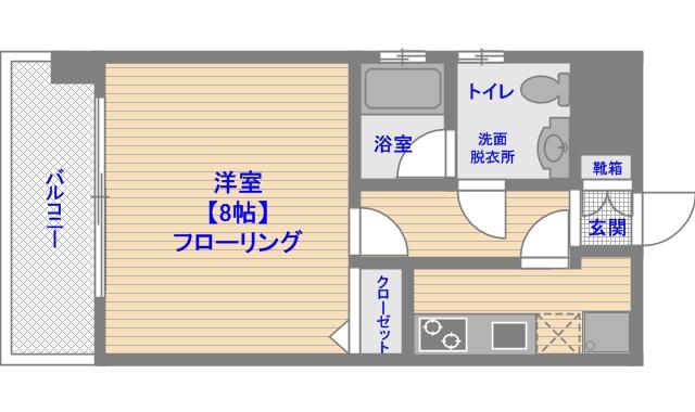ピュアドームグレース博多(1K/6階)の間取り写真