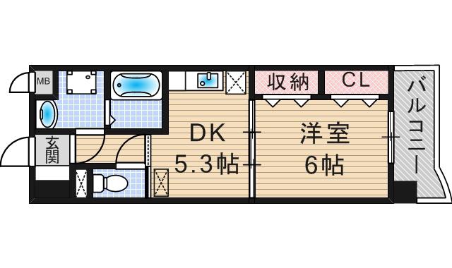 ソル・レヴェンテ(1DK/4階)の間取り写真