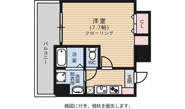 レジデンシャルヒルズ呉服(1K/5階)の間取り写真