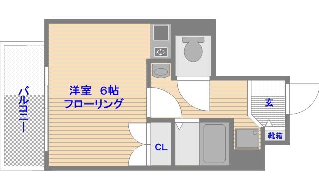 フォーラム薬大前(ワンルーム/2階)の間取り写真