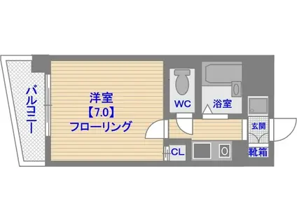 パンルネックスクリスタル大濠公園(1K/2階)の間取り写真