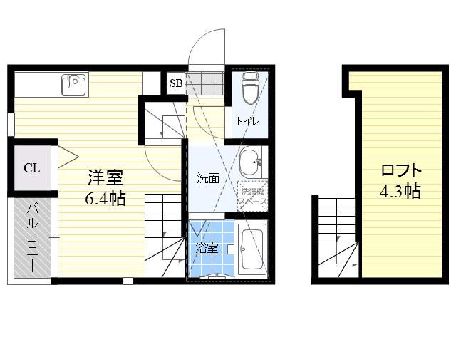 CRANE HAKATA PREMIUM(ワンルーム/1階)の間取り写真