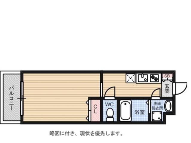 ロイヤル博多駅前(1K/13階)の間取り写真