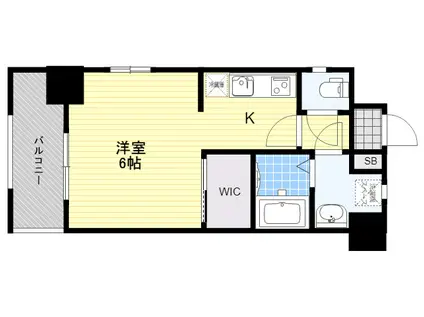 エンクレスト博多Ⅲ(1K/13階)の間取り写真