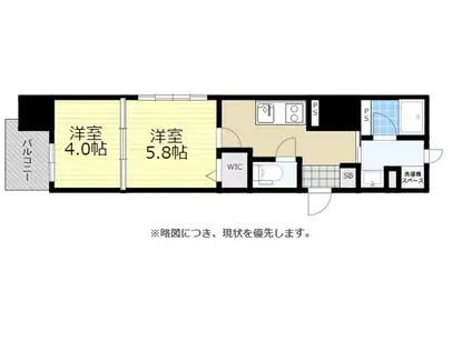 ラクレイス平尾山荘通(1LDK/8階)の間取り写真