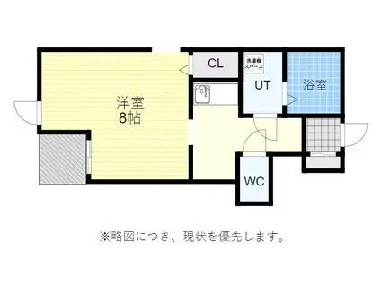 FLATS四季(1K/2階)の間取り写真