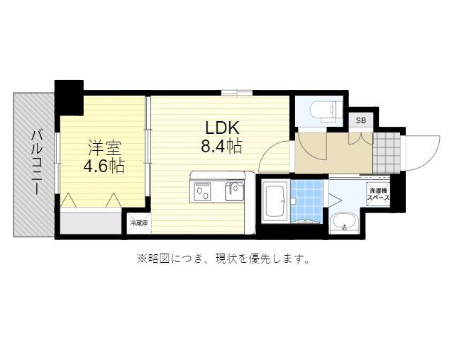 プレジール薬院テラス(1LDK/7階)の間取り写真
