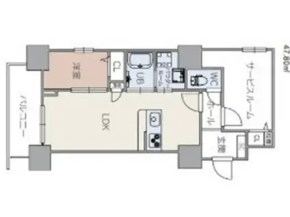 ときわビル(1SLDK/6階)の間取り写真