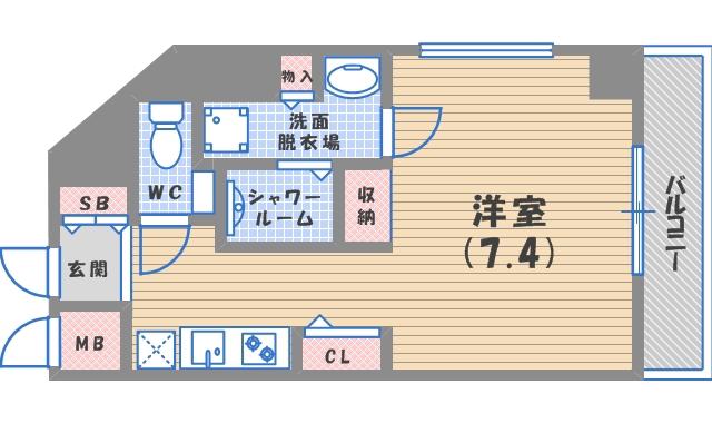 DAIWA RESIDENCE IBARAKI(ワンルーム/9階)の間取り写真
