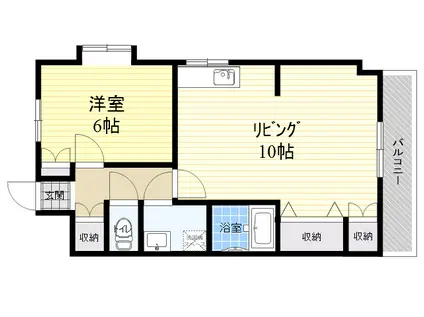 パークサイドハウス(1LDK/2階)の間取り写真