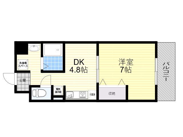 第17関根マンション(1DK/8階)の間取り写真