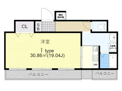 ミラクルセブン江坂(1K/7階)の間取り写真
