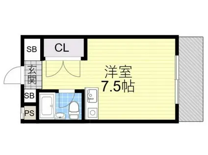 エスポワールミヤビ(ワンルーム/3階)の間取り写真