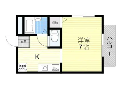 ルミエール円山(1K/2階)の間取り写真