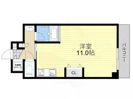 ビートルズ・フォレスト(ワンルーム/3階)の間取り写真