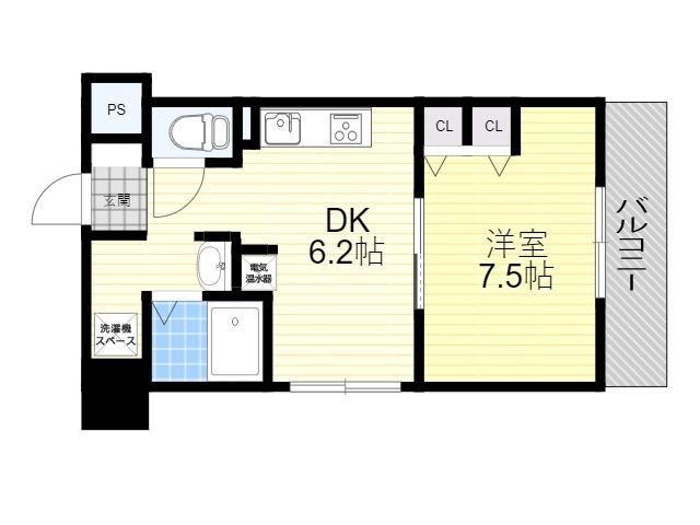 第18関根マンション(1DK/8階)の間取り写真