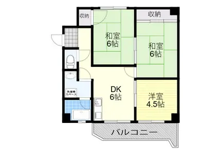 サンシャトー山本(3DK/2階)の間取り写真