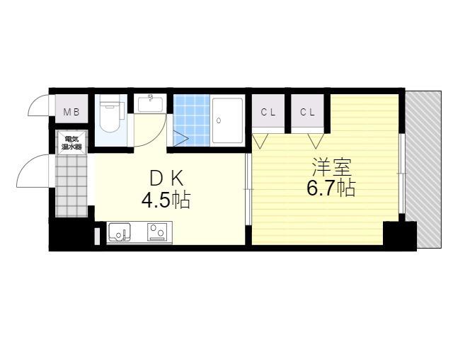 第15関根マンション(1DK/6階)の間取り写真