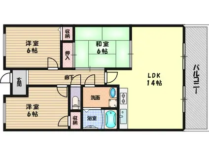 ニチゴマンション2(3LDK/1階)の間取り写真