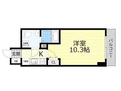 SERENITE江坂四番館(1K/7階)の間取り写真