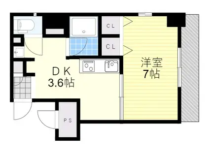 第13関根マンション(1DK/9階)の間取り写真