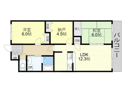 メゾンドール南千里(2SLDK/7階)の間取り写真
