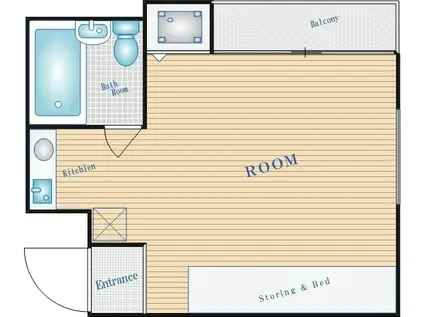 サラダボウル(ワンルーム/3階)の間取り写真