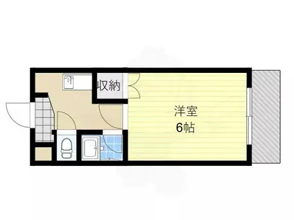 ジュネスTUKUMO(1K/1階)の間取り写真