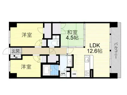 パークナードフィット津雲台(3LDK/4階)の間取り写真