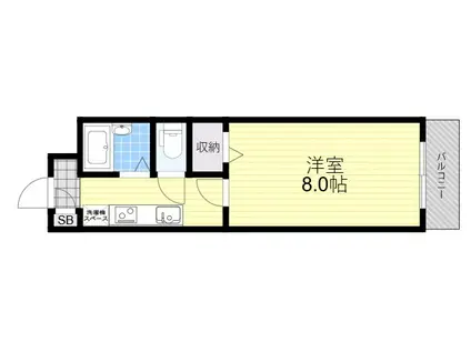 ドリームハイヴ吹田(1K/2階)の間取り写真