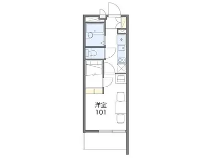 レオパレス南高浜(1K/1階)の間取り写真