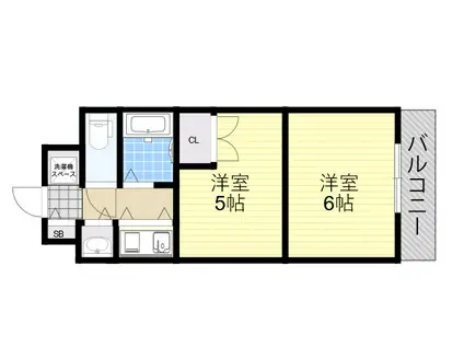 プレステージ天神Ⅳ(2K/3階)の間取り写真