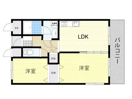 ロイヤルスプリングス(2LDK/6階)の間取り写真