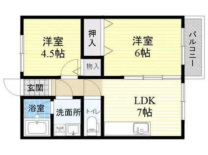 シャトレー石澄PART1(2DK/1階)の間取り写真