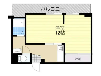 ウネサマンション(1K/4階)の間取り写真