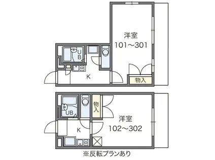 レオパレス豊島南(1K/1階)の間取り写真