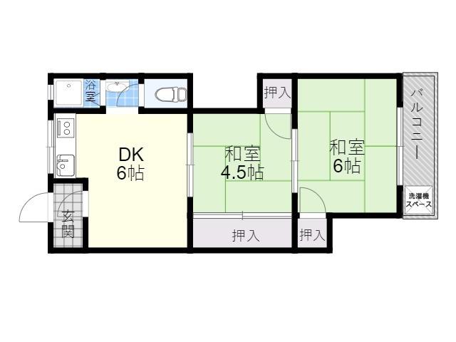 第二柳原マンション(2DK/2階)の間取り写真