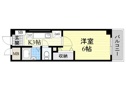 プレミール(1K/2階)の間取り写真