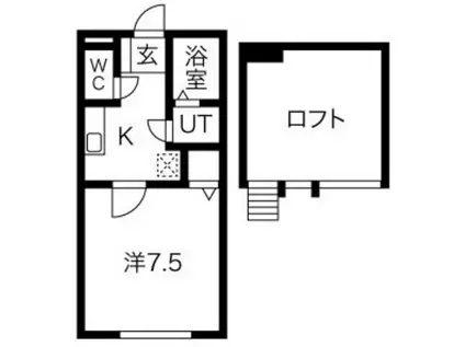 ALPHA STAGE APM アルファステージAPM(1K/1階)の間取り写真