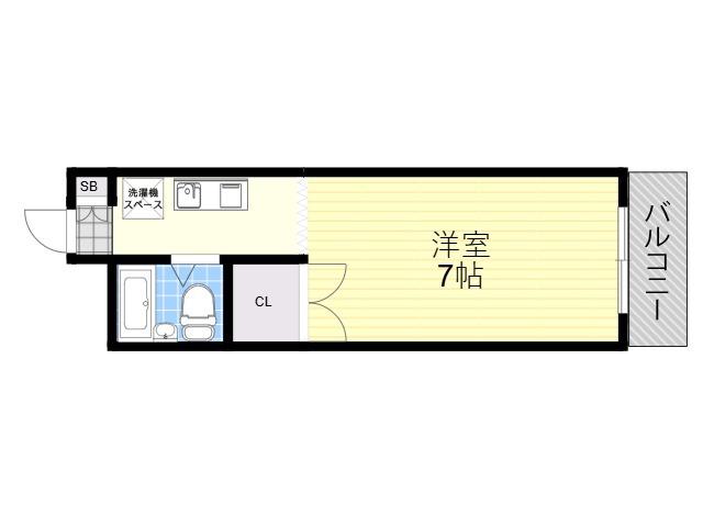 ステラ蛍池(1K/3階)の間取り写真