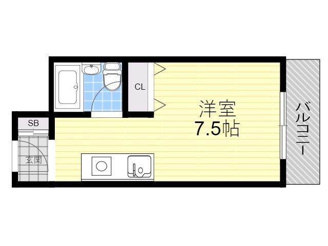 シティーズホーム西本町(ワンルーム/4階)の間取り写真